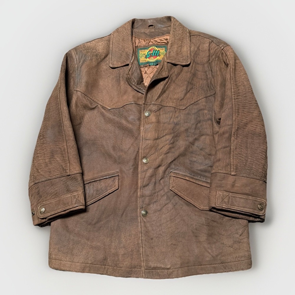 Vintage Global Identity G-III‎ Mens Large Leather Bomber Flight Jacket Aviator